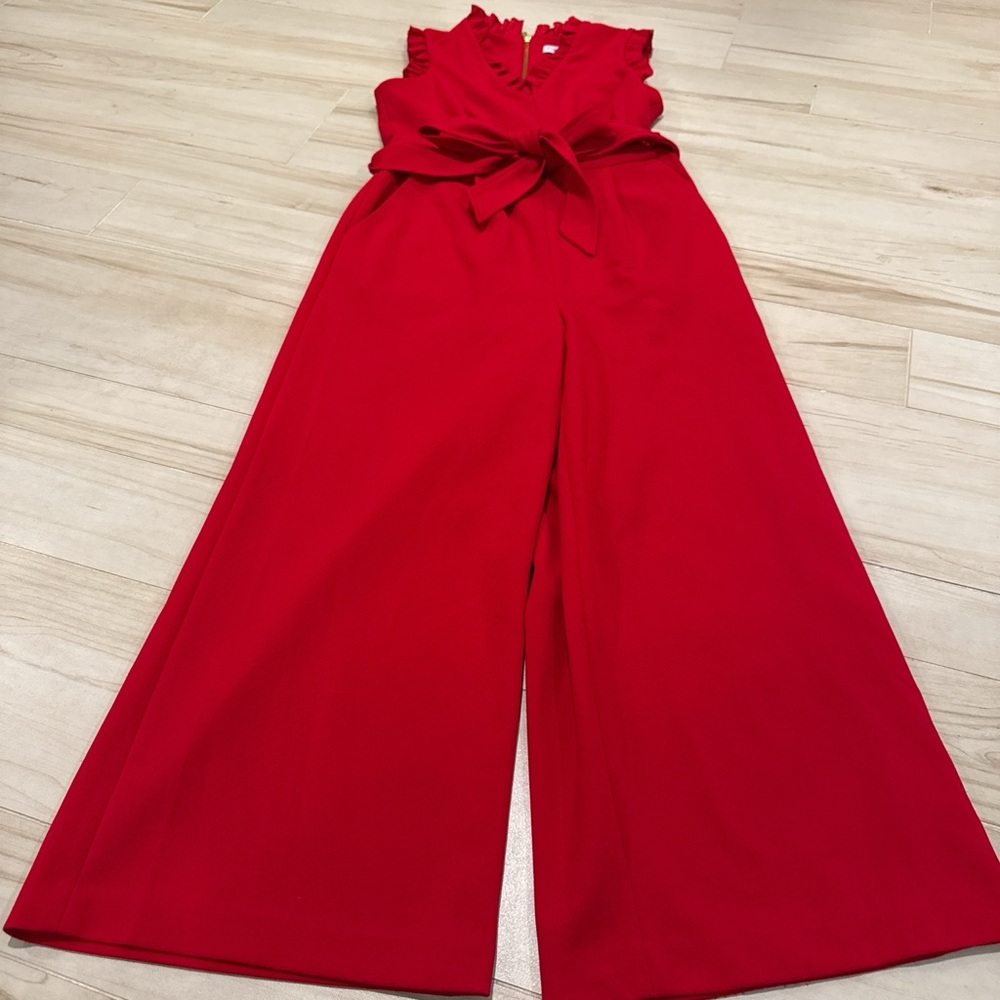 Calvin Klein Red ❤️ Sleeveless Jumpsuit • Size 4 • Like New - Picture 3 of 16